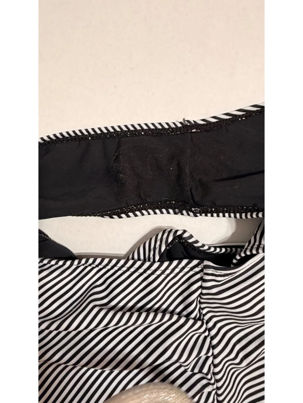 Women’s XL Navy White Striped High Waisted Bikini Bottom Swimwear